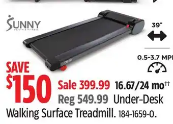 Canadian Tire Under-Desk Walking Surface Treadmill offer