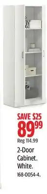 Canadian Tire Sauder 2-Door Cabinet. White offer