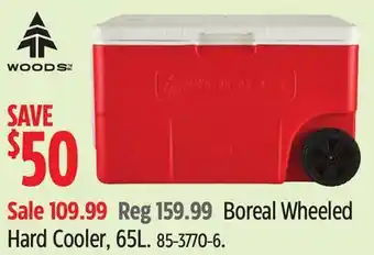 Canadian Tire Woods Boreal Wheeled Hard Cooler, 65L offer