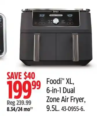 Canadian Tire Foodi XL, 6-in-1 Dual Zone Air Fryer offer