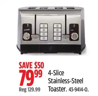 Canadian Tire Vida by PADERNO 4-Slice Stainless-Steel Toaster offer