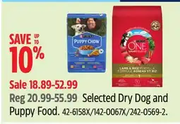 Canadian Tire Purina Selected Dry Dog and Puppy Food offer