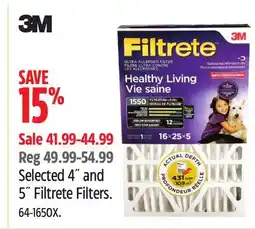 Canadian Tire Selected 4˝ and 5˝Filtrete Filters offer