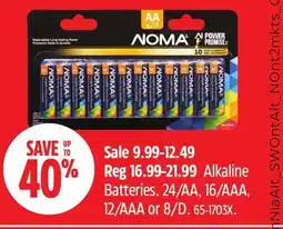 Canadian Tire NOMA Alkaline Batteries offer