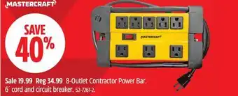 Canadian Tire Mastercraft 8-Outlet Contractor Power Bar offer