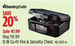 Canadian Tire Sentry safe 0.18 Cu-Ft Fire & Security chest offer