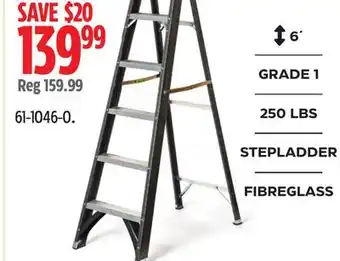 Canadian Tire MAXIMUM GRADE 1 250 LBS STEPLADDER FIBREGLASS offer