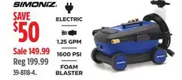 Canadian Tire Simoniz ELECTRIC 1.25 GPM 1600 PSI FOAM BLASTER offer