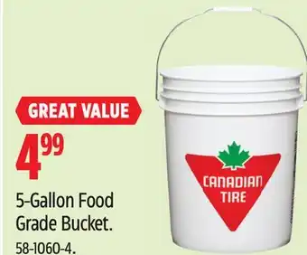 Canadian Tire Canadian Tire 5-Gallon Food Grade Bucket offer