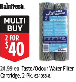 Canadian Tire Rainfresh Taste/Odour Water Filter Cartridge, 2-Pk offer