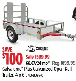 Canadian Tire Stirling Galvalume Plus Galvanized Open-Rail Trailer, 4 x 6 offer