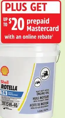 Canadian Tire Shell ROTELLA Motor Oil 15W40 offer