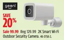 Canadian Tire Geeni 2K Smart Wi-Fi Outdoor Security Camera offer