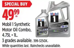 Canadian Tire Mobil 1 Synthetic Motor Oil Combo, 4.73L + 1L. 3 grades available offer