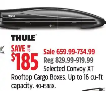 Canadian Tire Thule Rooftop Cargo Boxes. Up to 16 cu-ft capacity offer