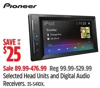 Canadian Tire Pioneer Selected Head Units and Digital Audio Receivers offer