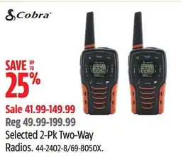 Canadian Tire Cobra Selected 2-Pk Two-Way Radios offer