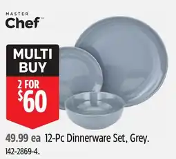 Canadian Tire Master Chef 12-Pc Dinnerware Set, Grey offer