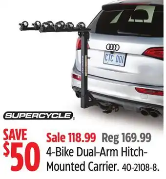 Canadian Tire 4-Bike Dual-Arm Hitch- Mounted Carrier offer