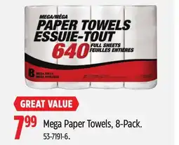 Canadian Tire Mega Paper Towels offer