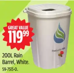 Canadian Tire 200L Rain Barrel, White offer