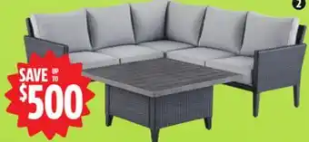 Canadian Tire CANVAS Dining Sectional Set, 3-Pc. Sofa, single-arm loveseat and coffee table offer