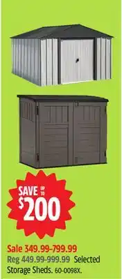 Canadian Tire Selected Storage Sheds offer