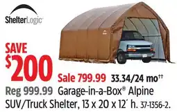 Canadian Tire Shelter Logic Garage-in-a-Box Alpine SUV/Truck Shelter, 13 x 20 x 12´ h offer