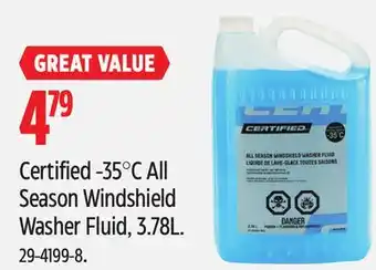 Canadian Tire Certified -35°C All Season Windshield Washer Fluid offer