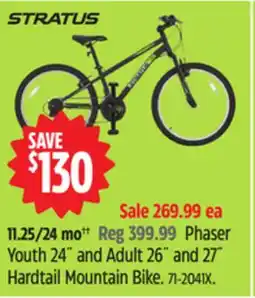 Canadian Tire STRATUS Phaser Youth 24˝ and Adult 26˝ and 27˝ Hardtail Mountain Bike offer