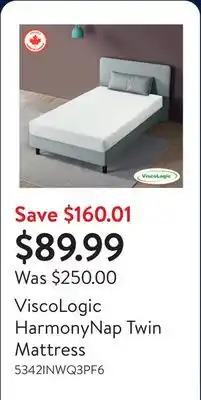 Walmart ViscoLogic HarmonyNap Twin Mattress offer