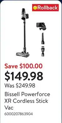 Walmart Bissell Powerforce XR Cordless Stick Vac offer