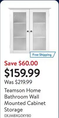 Walmart Teamson Home Bathroom Wall Mounted Cabinet Storage offer