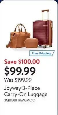 Walmart Joyway 3-Piece Carry-On Luggage offer