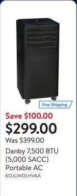 Walmart Danby 7,500 BTU (5,000 SACC) Portable AC offer