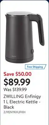 Walmart ZWILLING Enfinigy 1 L Electric Kettle - Black offer