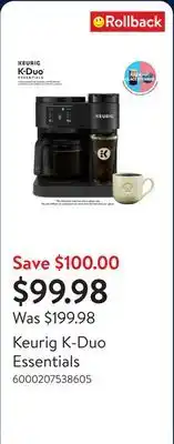 Walmart Keurig K-Duo Essentials offer