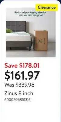 Walmart Zinus 8 inch offer