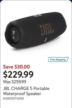 Walmart JBL CHARGE 5 Portable Waterproof Speaker offer