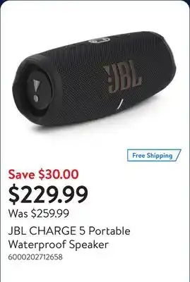 Walmart JBL CHARGE 5 Portable Waterproof Speaker offer