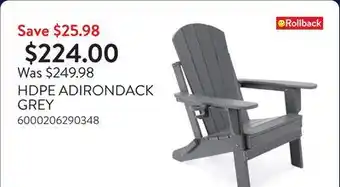 Walmart HDPE ADIRONDACK GREY offer