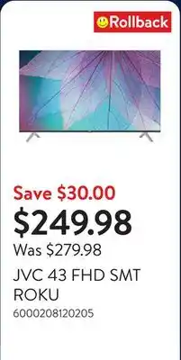 Walmart JVC 43 FHD SMT ROKU offer