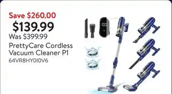 Walmart PrettyCare Cordless Vacuum Cleaner P1 offer