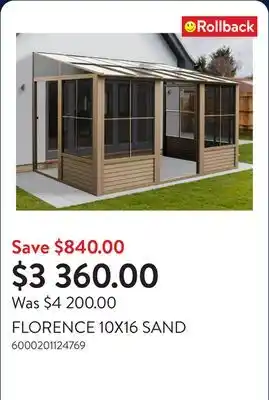 Walmart FLORENCE 10X16 SAND offer