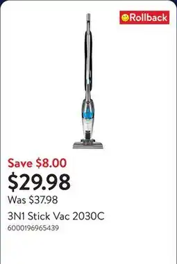 Walmart 3N1 Stick Vac 2030C offer