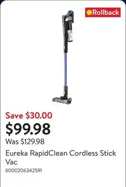 Walmart Eureka RapidClean Cordless Stick Vac offer