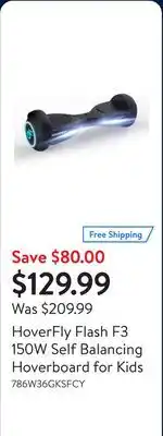 Walmart HoverFly Flash F3 150W Self Balancing Hoverboard for Kids offer