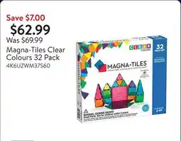 Walmart Magna-Tiles Clear Colours 32 Pack offer