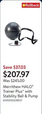 Walmart Merrithew HALO Trainer Plus* with Stability Ball & Pump offer