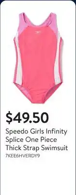 Walmart Speedo Girls Infinity Splice One Piece Thick Strap Swimsuit offer